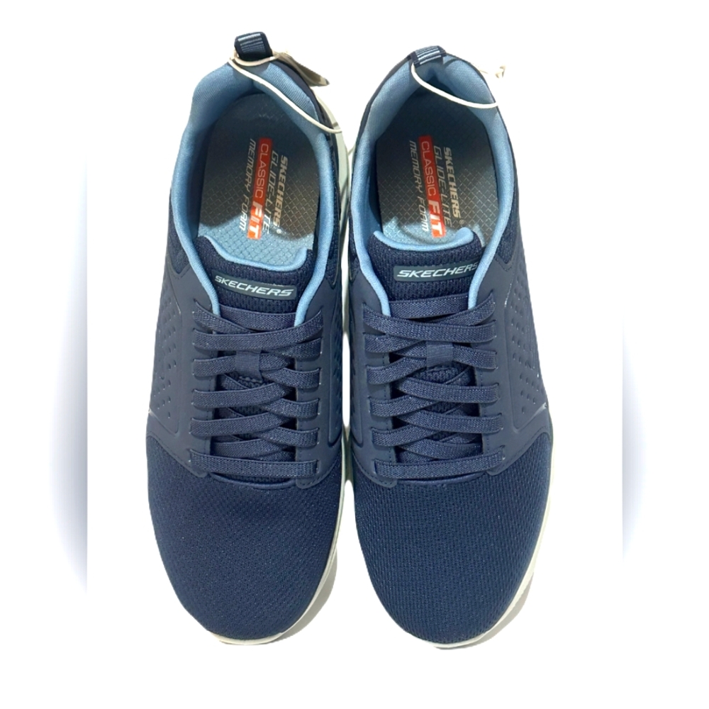 Skechers Glide-Lite Men's Classic Shoes Fit With Memory Foam (Navy, Size 8)